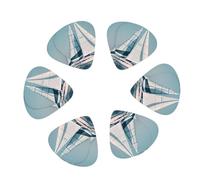 Sailboat Ship Landscape Print Guitar and Ukulele Picks For Music Lovers 12 PCS Mixed Gauges(0.46/0.71/0.96mm)