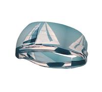 Sailboat Ship Landscape Print Sweatbands Sports Headband for Men Women,Athletic Sweatband for Tennis,Basketball,Running,Gym