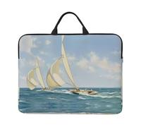 Sailboat Ship Landscape Printed 14in Laptop Case Sleeve Bag – Portable Handle & Zipper – Ideal for Travel, Business & Office Use