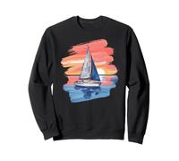 Sailboat Sunset - Coastal Sailing Brushstroke Art Style Sweatshirt