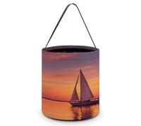 Sailboat Sunset Halloween Candy Buckets Gift Bags Tote Buckets with Handle for Party Supplies