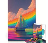 Sailboat Sunset Landscape 1000 Piece Jigsaw Puzzles for Teenagers Jigsaw Think Toy Together Fun Sharp Cut Art Collectible (38x52cm)