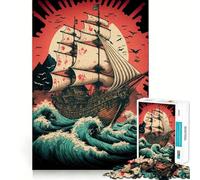Sailboat Sunset Landscape 1000 Pieces Jigsaw Puzzles for Adults Fine Logic Toy Leisure Time Neat Edge Art Collectible (50x75cm)