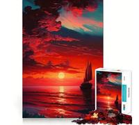 Sailboat Sunset Landscape Jigsaw Puzzle 1000 Piece for Teenagers Reason Skill Toy Relaxing Fun Exact Cut (38x26cm)