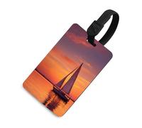 Sailboat Sunset Luggage Tags for Suitcases Cute ID Tags Travel Baggage Tag Name Tags for Women Men