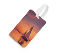 Sailboat Sunset Luggage Tags for Suitcases Cute ID Tags Travel Baggage Tag Name Tags for Women Men