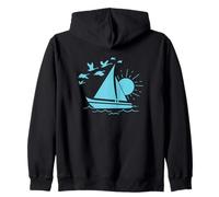 Sailboat Swans in Summer Zip Hoodie