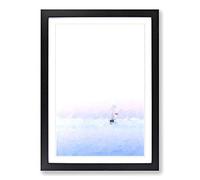 Sailboat Upon The Ocean in Abstract Framed Print | A2 Black Framed Wall Art | Ready to Hang | Abstract Nautical Picture | Living Room Bedroom Lounge Office