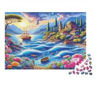 Sailboat1000 Piece Jigsaw Puzzle for Adults And Kids Educational Games NavigationChallenging for Home Decoration Great Gift Idea70x50cm/1000pcs