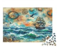 Sailboat1000 Piece Jigsaw Puzzles for Adults And Kids Family Game NavigationChallenging Home Decors Great Gift Idea38x26cm/1000pcs
