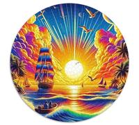 SailboatJigsaw Puzzle 1000 Piece for Adults Round NavigationCreative Challenging Puzzle Toy1000pcs (67.5x67.5cm)
