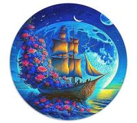 SailboatJigsaw Puzzles 1000 Piece for Adults Round NavigationCreative Challenging Family Decorations1000pcs (67.5x67.5cm)