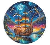 SailboatJigsaw Puzzles 1000 Pieces for Adults Kids Round NavigationCreative Challenging Family Decorations1000pcs (67.5x67.5cm)