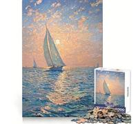 Sailboats at Sunset Hard Jigsaw Puzzle for Adults 1000 Pieces Intellect Toy Cozy Time Quality Cut (50x75cm)