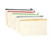 Sailcloth Zipper Pencil Case 1Pcs Canvas Zipper Bags Multifunctional Blank DIY Craft Pouches Pencil Cosmetic Jewelry Bags Case Pouch for Home School Travel for Pencil Case(Beige and Color)