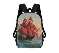 Sailed Pirate Ship at Sunset Laptop Backpack 17 Inch Travel Daypack
