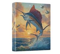 Sailfish Sunset 3 Ring Binders 1.5 Inch Clear View Three Ring Binders Versatile Binder Fits 200 Sheets 1 Pack