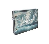 Sailing Adventure Scrapbook - Explore the Ocean Journey with Inspirational Wooden Cover and Nautical Style Design (scrap-kf24-xploremg)