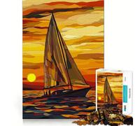 Sailing at Sunset 1000 Piece Jigsaw Puzzles for Teenagers Jigsaw Think Toy Together Fun Sharp Cut Art Collectible (50x75cm)