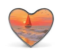 Sailing at The Seaside Lapel Pin Fashion Brooch Pin Cute Button Badges Heart Shape