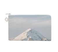 Sailing at The Seaside Wallet for Men Women Canvas Coin Purse Zippered Change Holder with Secure Closure, Snow - capped Mountain, One size