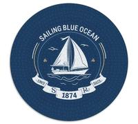 Sailing Badge Jigsaw 1000 Piece Round Puzzle Nautical Elements Classic Games for Adults 1000pcs (67.5x67.5cm)