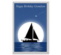 Sailing Birthday Cards for him - Unusual Unique Cool Extra Special Men Male (Grandson Birthday Card - Sail Boat theme)