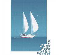 Sailing Boat 1000 Piece Jigsaw Puzzle, Historic Square Architecture, Thick Cardboard Pieces for Travel Lovers, Mindful Activity, Paper Board, 52x38cm/1000pcs