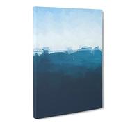 Sailing Boat Alone In The Ocean Canvas Print | Gallery Wrapped 30mm Frame Wall Art | 30x20 inches | Ready to Hang | Abstract Seascape Picture | Living Room Bedroom Lounge Office