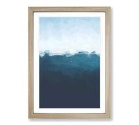 Sailing Boat Alone in The Ocean in Abstract Framed Print | A2 Oak Framed Wall Art | Ready to Hang | Abstract Vehicle Picture | Living Room Bedroom Lounge Office