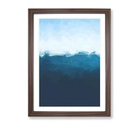 Sailing Boat Alone In The Ocean In Abstract Modern Framed Print | A2 Walnut Framed Wall Art | Ready to Hang | Abstract Vehicle Picture | Living Room Bedroom Lounge Office