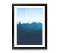 Sailing Boat Alone In The Ocean In Abstract Modern Framed Print | A4 Black Framed Wall Art | Ready to Hang | Abstract Vehicle Picture | Living Room Bedroom Lounge Office