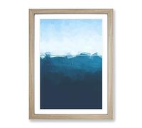 Sailing Boat Alone In The Ocean In Abstract Modern Framed Print | A4 Oak Framed Wall Art | Ready to Hang | Abstract Vehicle Picture | Living Room Bedroom Lounge Office