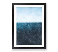 Sailing Boat Alone in The Ocean Painting Framed Print | A2 Black Framed Wall Art | Ready to Hang | Modern Vehicle Picture | Living Room Bedroom Lounge Office