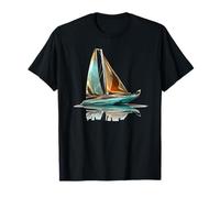 Sailing Boat at Sea for summery boating Days T-Shirt