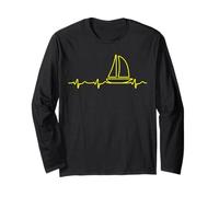 Sailing Boat Captain Sailor, Heartbeat Jolle Boater Long Sleeve T-Shirt