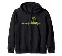 Sailing boat captain sailor, heartbeat Jolle boater Zip Hoodie