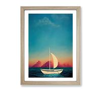 Sailing Boat Framed Print for Living Room Bedroom Home Office Décor, Wall Art Picture Ready to Hang, Oak A2 Frame (64 x 46 cm)