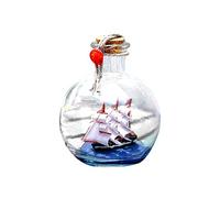 Sailing Boat in Wishing Bottle Glass Cork Bottles, Drift Bottle Decor, Nautical Battle Ship, Handmade Sailing Boat Gift for Room Decor, Home Office Decor(Medium)