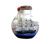 Sailing Boat in Wishing Bottle Glass Cork Bottles,Drift Bottle Decor,Pirate Ship in a Bottle Kit, Handmade Sailing Boat Gift,Handicraft Nautical Home Decorations Gifts (A3)