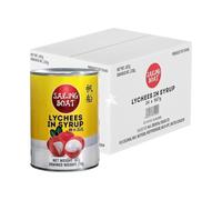 Sailing Boat Lychees in Light Syrup, 567g Net Weight / 230g Drained Weight Per Tin, Canned Peeled Lychee Fruit for Desserts, Bubble Tea & Fruit Drinks, Box of 24