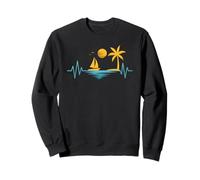 Sailing boat men's heartbeat sailor beach summer vacation Sweatshirt