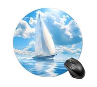 Sailing Boat Mouse Pad Round Mousepads Desk Mat for Office Laptops