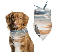 Sailing Boat on The Sea Easter Dog Bandanas for Small Medium Large Dogs,Cat Dogs,Pet Scarf - Polyester Cute Bibs.Triangle Pet Scarf for Puppy Pet,Personalized Birthday/Party Fun Idea Gift