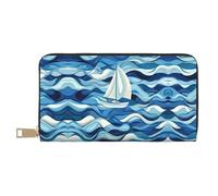 Sailing Boat on The sea Wallet Hand-Held Coin Purse Fashionable and Versatile Long Can Hold Mobile Phones Coins Keys