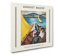 Sailing Boat On The Tegernsee By August Macke Canvas Print | Gallery Wrapped 30mm Frame Wall Art | 14x14 inches | Ready to Hang | Coastal Seascape Picture | Living Room Bedroom Lounge Office