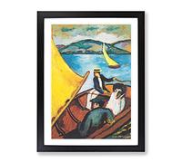 Sailing Boat On The Tegernsee By August Macke Classic Painting Framed Print | A2 Black Framed Wall Art | Ready to Hang | Classic Vehicle Picture | Living Room Bedroom Lounge Office