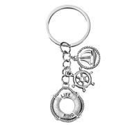 Sailing Boat Rudder Life Ring Nautical Marine Keyring Keychain