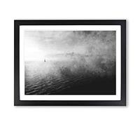Sailing Boat Vol.2 Painting Modern Art Framed Wall Art Print, Ready to Hang Picture for Living Room Bedroom Home Office Décor, Black A4 (34 x 25 cm)