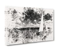 Sailing Boat Vol.3 Watercolour Modern Canvas Wall Art Print Ready to Hang, Framed Picture for Living Room Bedroom Home Office Décor, 30x20 Inch (76x50 cm)